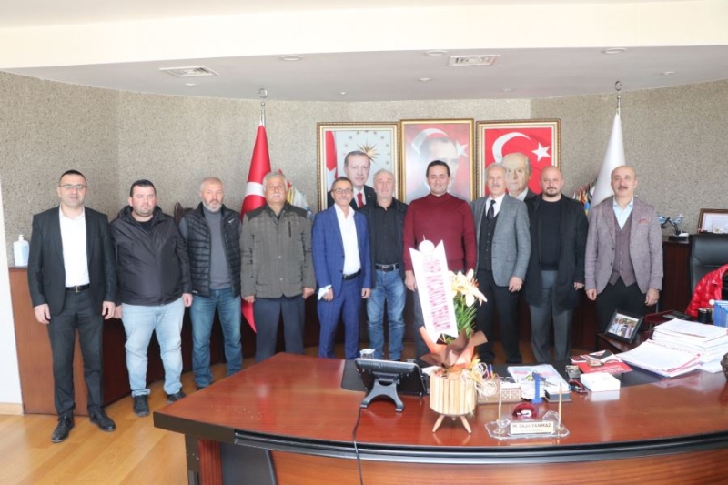 MHP AKÇAKOCA İLÇE TEŞKİLATINDAN BAŞKAN MEHMET OKAN YANMAZ’A  ZİYARET