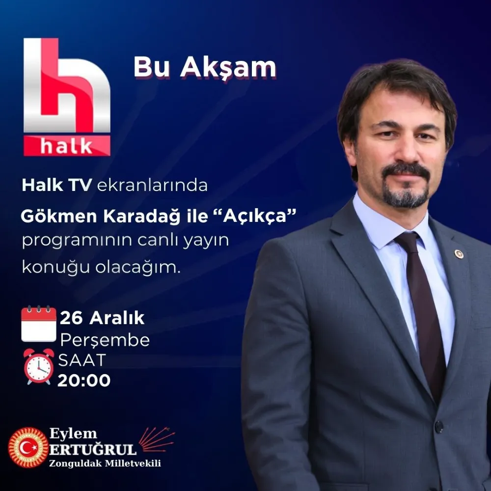 CHP ZONGULDAK MİLLETVEKİLİ EYLEM ERTUĞRUL HALK TV’DE CANLI YAYINDA