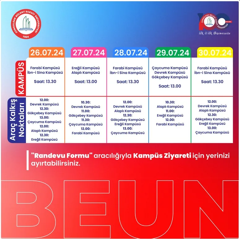 BEUN Tanıtım ve Tercih Günleri Başlıyor