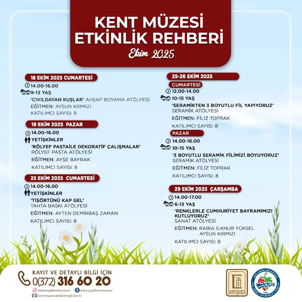 KENT MÜZESİ DOPDOLU ETKİNLİKLERLE KALDIĞI YERDEN ATÖLYELERE DEVAM EDİYOR