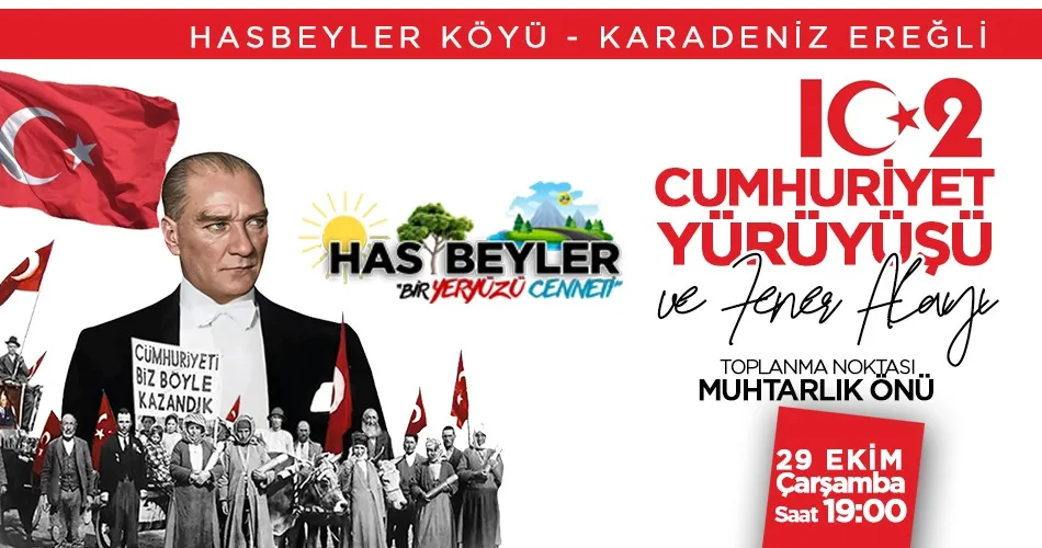 Cumhuriyet coşkusu Hasbeyler’i aydınlatacak