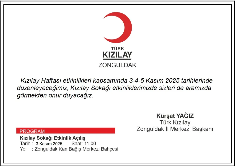 Kızılay Haftası Zonguldak’ta Coşkuyla Kutlanacak