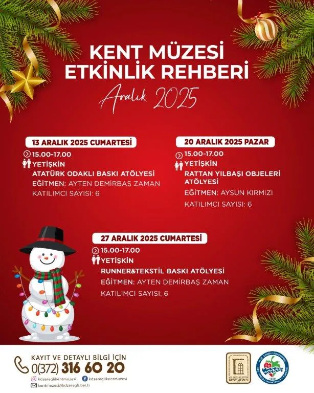 KENT MÜZESİ ARALIK AYI ETKİNLİK TAKVİMİ