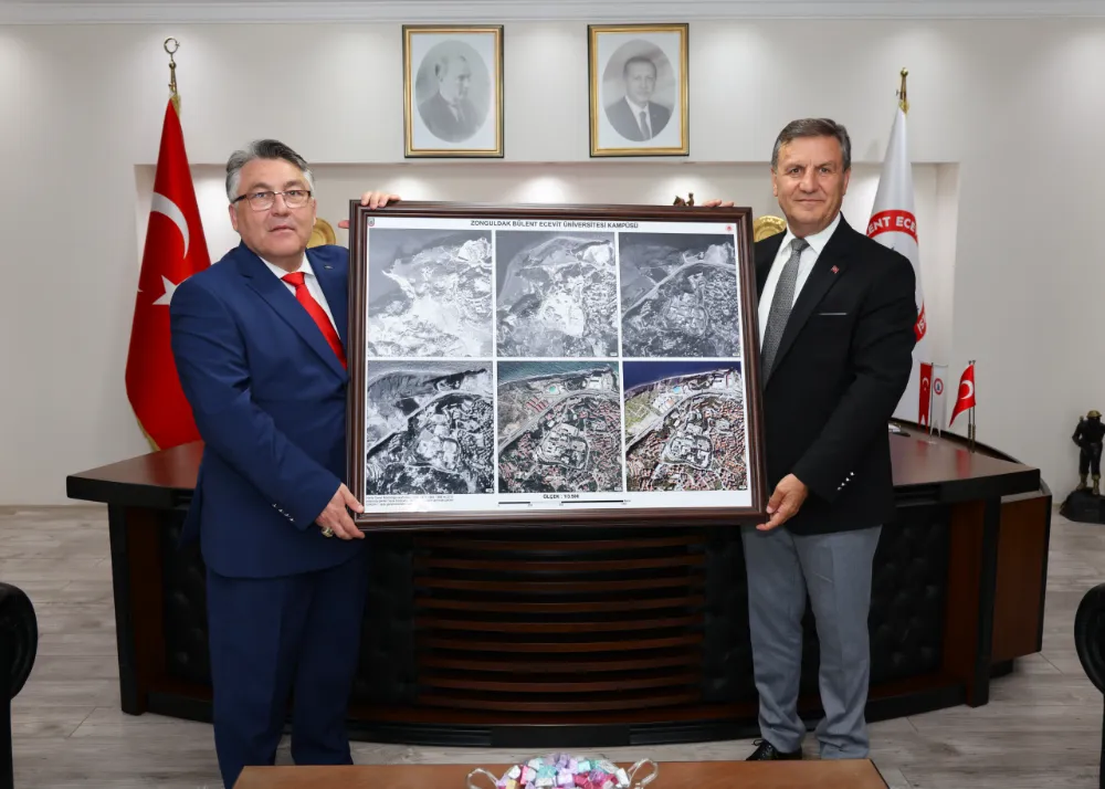Rektör Özölçer, Harita Genel Müdürü Dr. Tümgeneral Osman Alp’i Makamında Ağırladı
