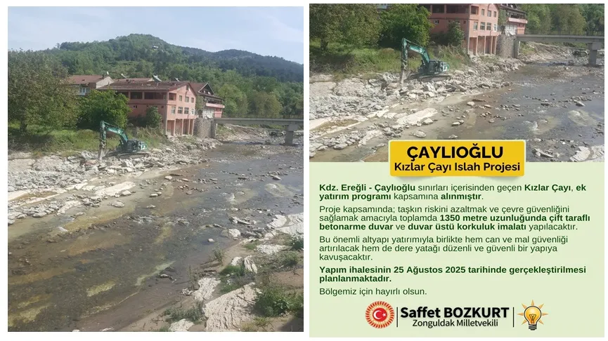 Çaylıoğlu Kızlar deresi ıslah ediliyor