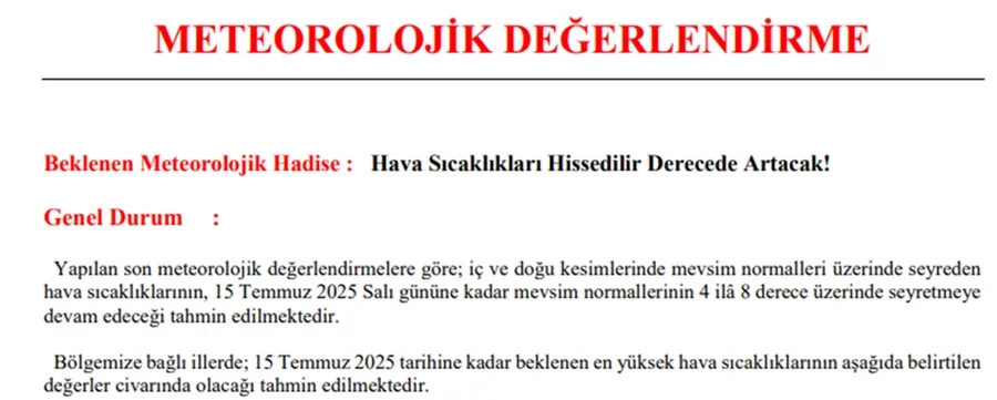 Hava Sıcaklıkları Hissedilir Derecede Artacak!